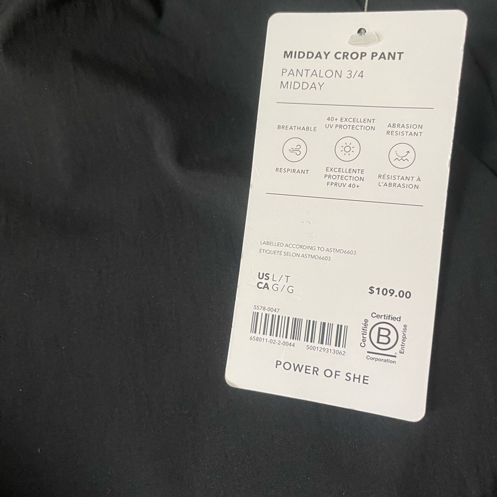 #72 NWT Athleta Midday Crop Pant              Size ~ Large/Tall - Picture 5 of 5